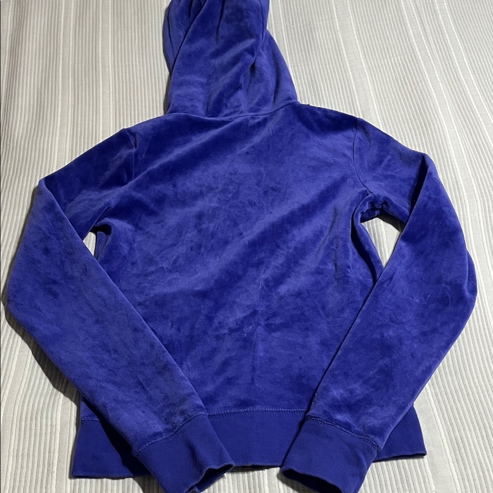 Juicy Couture Royal Blue Velvet Hoodie - Picture 4 of 4